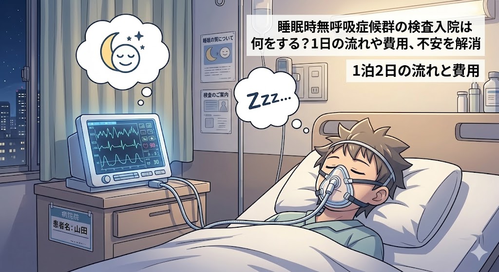 睡眠時無呼吸症候群の検査入院は何をする？1日の流れや費用、不安を解消