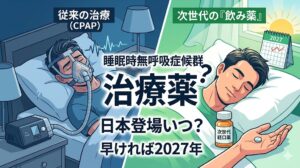 【2026年最新】睡眠時無呼吸症候群の治療薬が出るの？次世代飲み薬の現状と今すべき対策