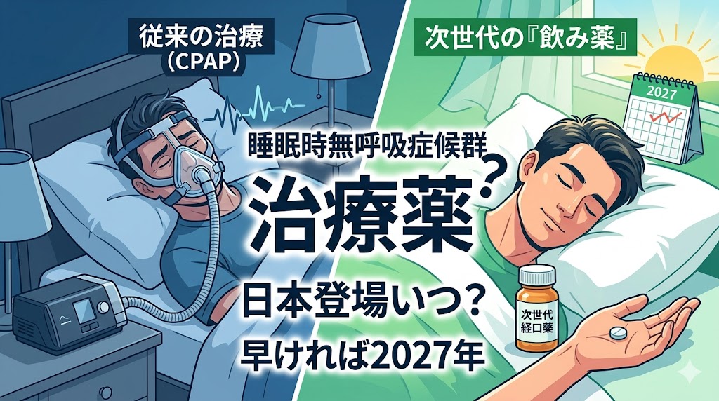 【2026年最新】睡眠時無呼吸症候群の治療薬が出るの？次世代飲み薬の現状と今すべき対策